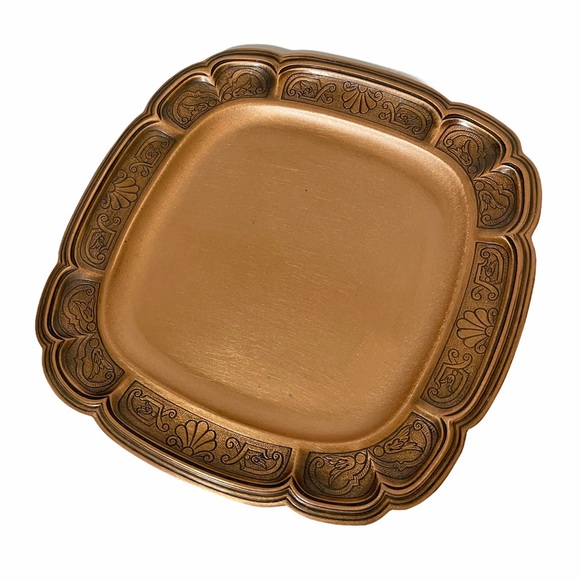Decorative Copper Plate Serving Dish - Picture 2 of 3